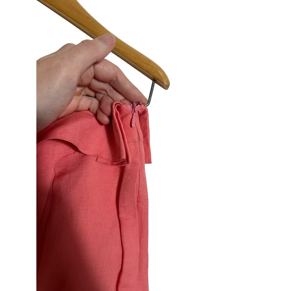 CULT GAIA High Waist Linen Cropped Wide Leg Pant in Magnolia - Picture 7 of 12